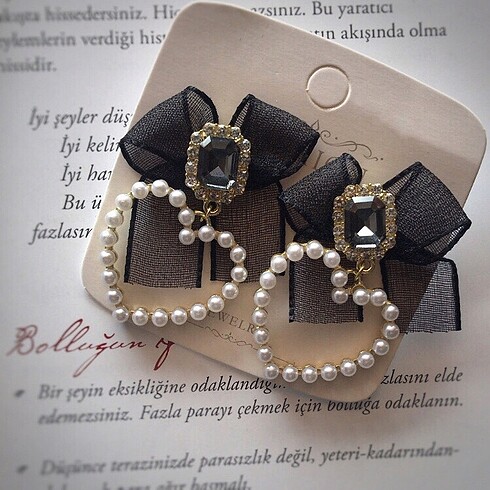 Siyah İnci Küpe