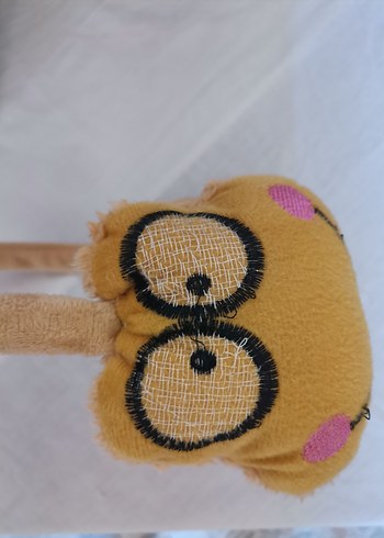 Beden camel Renk Nakışlı Kürklü Bej Kulaklık