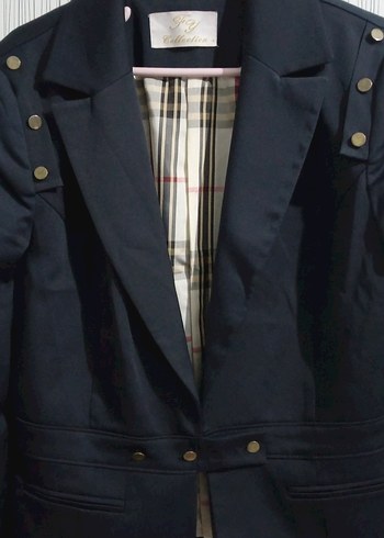 Diğer Düğmeli Siyah Kadın Blazer Ceket