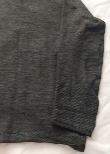 Gri Kadın Yün Örgü Boğazlı Kollu Kazak - Görsel 5