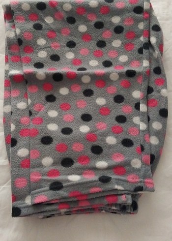 Gri Puanlı  büyük beden polar alt pijama - Görsel 2