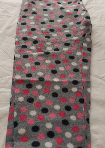 Gri Puanlı  büyük beden polar alt pijama - Görsel 5