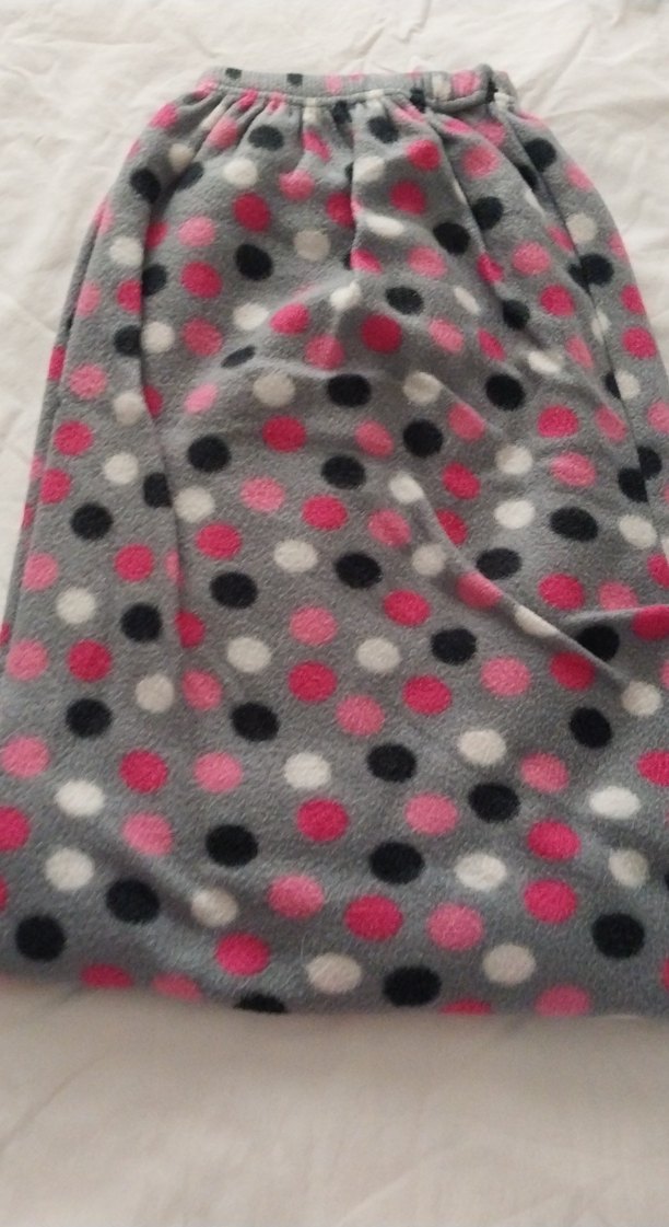 Gri Puanlı  büyük beden polar alt pijama - Görsel 3