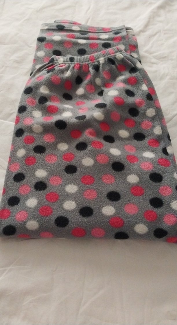 Gri Puanlı  büyük beden polar alt pijama - Görsel 4