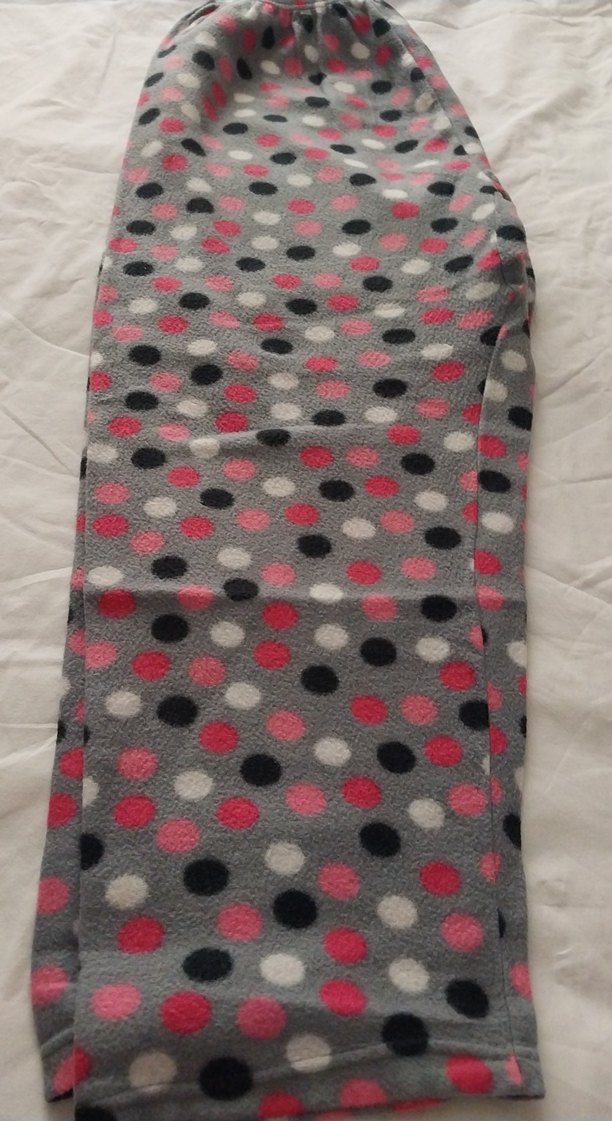 Gri Puanlı  büyük beden polar alt pijama - Görsel 5