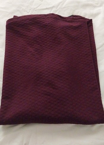 Bordo bayan Bluz, Uzun Kollu, Tek Renk - Görsel 6