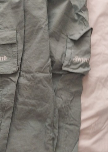 Su yeşili Keten Kemerli Salaş Midi Pantolon - Görsel 4