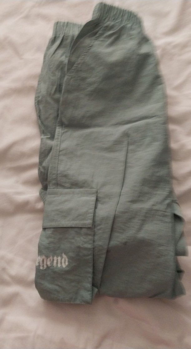 Su yeşili Keten Kemerli Salaş Midi Pantolon - Görsel 2