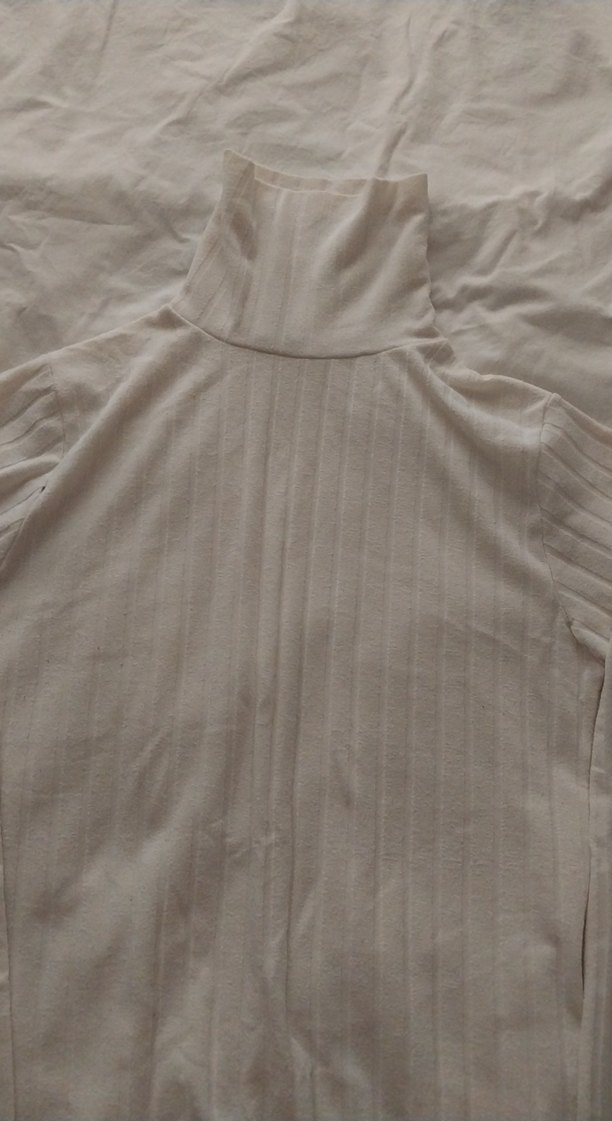 Beyaz  Midi bayan  Bluzu, Uzun Kollu, Pliseli - Görsel 2