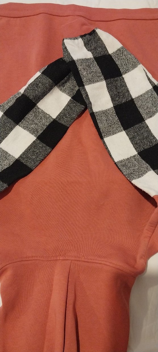 Kemerli Ekose Desenli kollu  kapüşonlu  sweat - Görsel 4