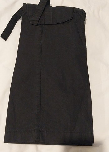 Kız çocuk Siyah Bol Kesim Keten Kemerli Pantolon - Görsel 5