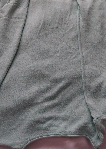 yeşili Uzun Kollu  Kadın Kazak - Görsel 2