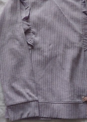 Kız Çocuk lila  Bluz çizgi Detaylı - Görsel 2