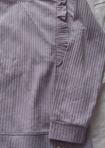 Kız Çocuk lila  Bluz çizgi Detaylı - Görsel 3