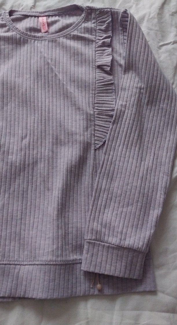 Kız Çocuk lila  Bluz çizgi Detaylı - Görsel 3