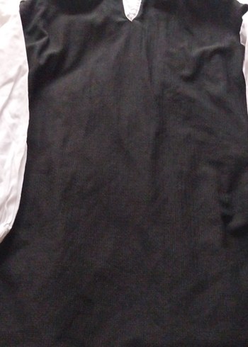 Siyah Beyaz Pamuklu Gömlek - Görsel 4