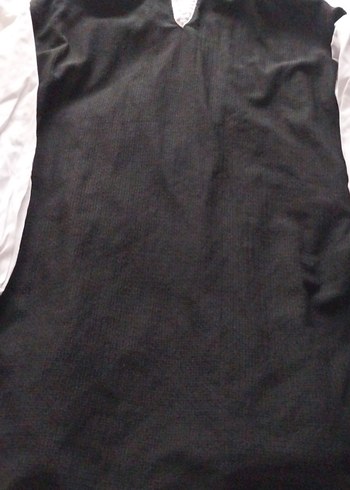 Siyah Beyaz Pamuklu Gömlek - Görsel 5