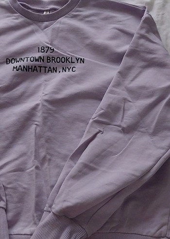 Mor Pamuklu Baskılı Kız çocuk Sweatshirt - Görsel 3