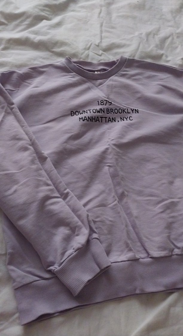 Mor Pamuklu Baskılı Kız çocuk Sweatshirt - Görsel 2