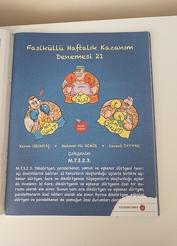 Beden Renk Kondisyon Matematik Haftalık Deneme 7. Sınıf