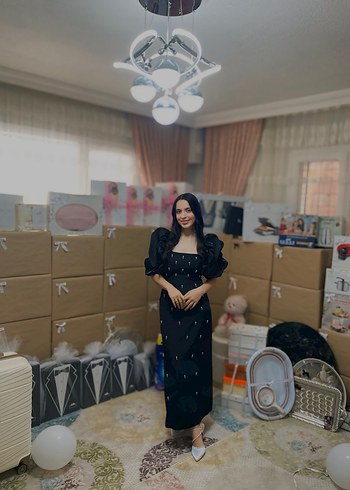 Parlak Siyah Mini Straplez Elbise - Görsel 4