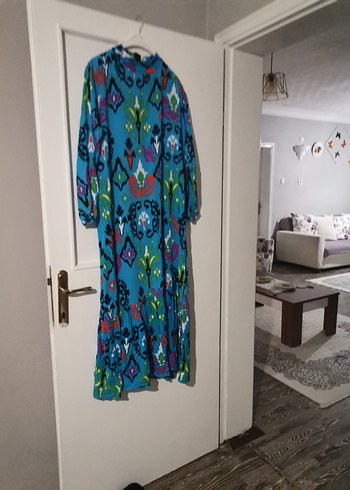 Renkli Batik Desenli elbise - Görsel 6