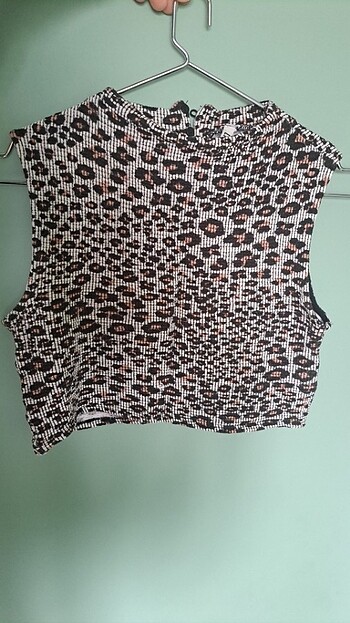 Leopar crop üst 