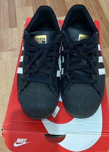 37,5 Beden Siyah Beyaz Adidas Superstar Kadın Spor Ayakkabı