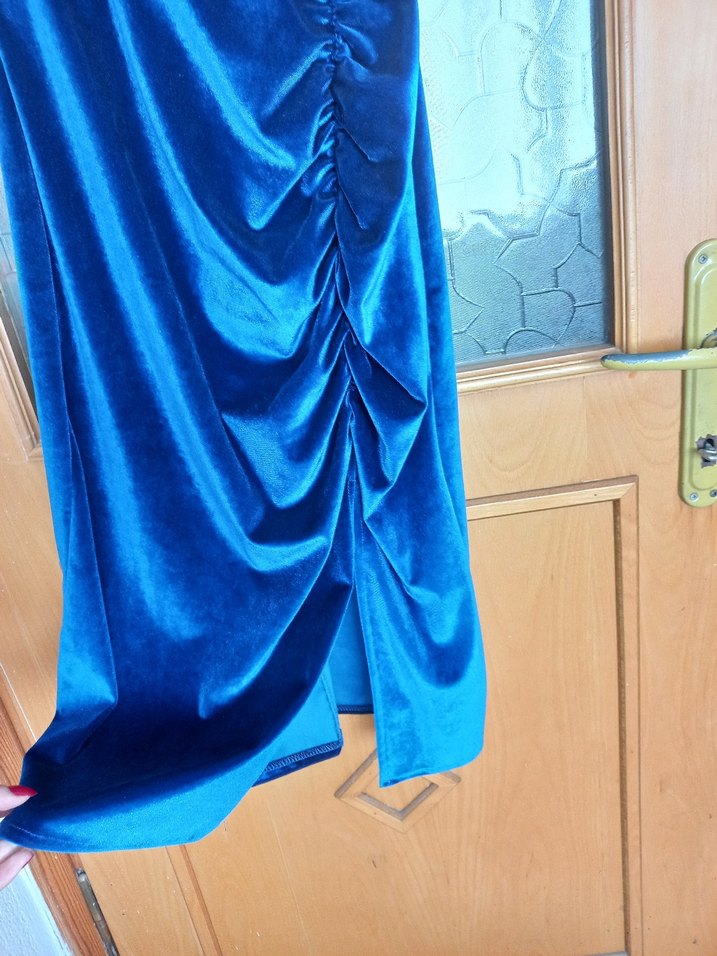 lacivert Kadife abiye - Görsel 3