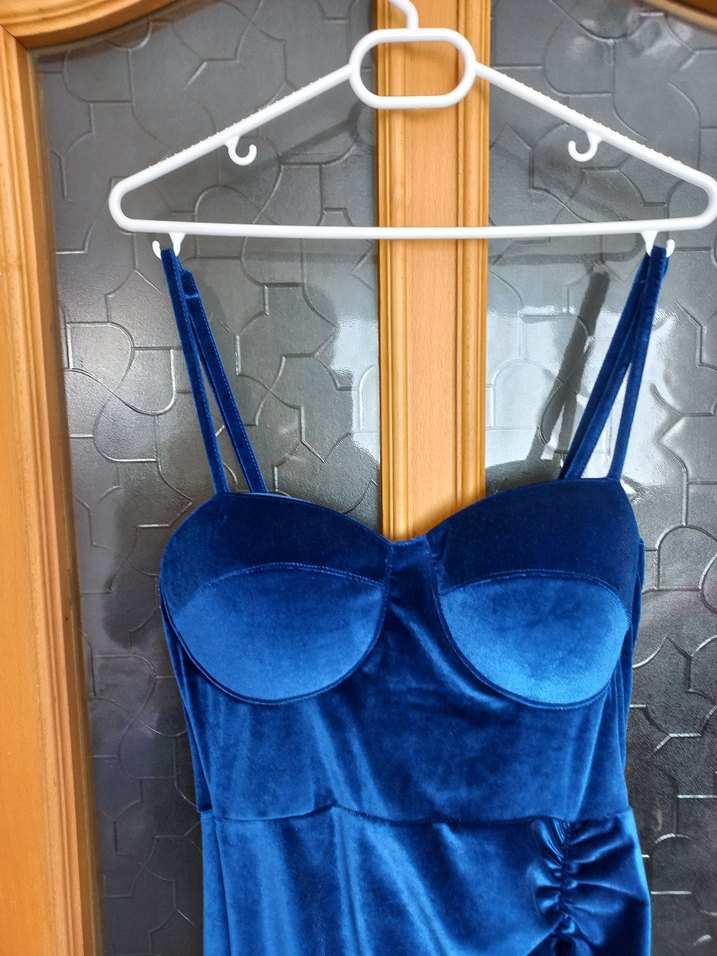 lacivert Kadife abiye - Görsel 4