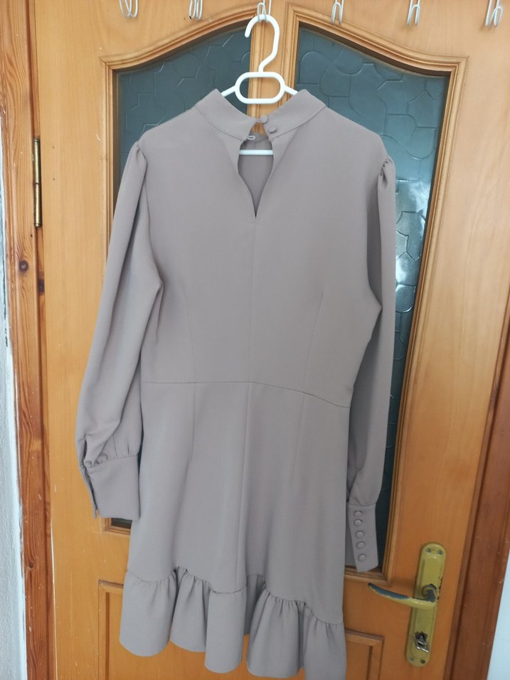 bej Kadın Mini boy elbise - Görsel 3