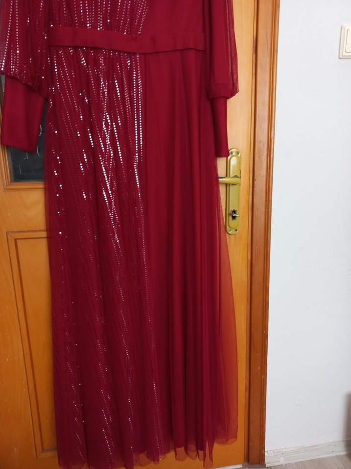 Bordo tesettür abiye - Görsel 2