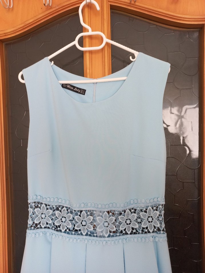 açık mavi kolsuz elbise - Görsel 2