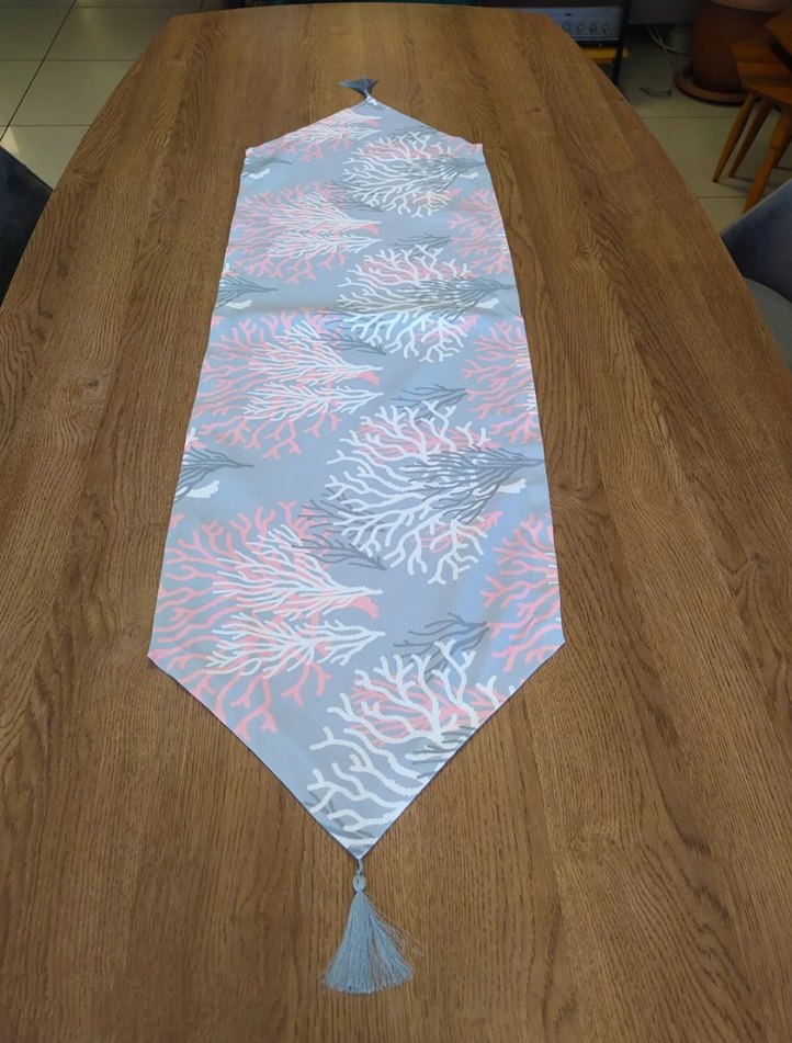 Pembe grili mercan desen Runner - Görsel 2