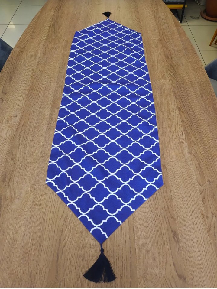 Koyu Mavi moroccan desenli Runner - Görsel 2