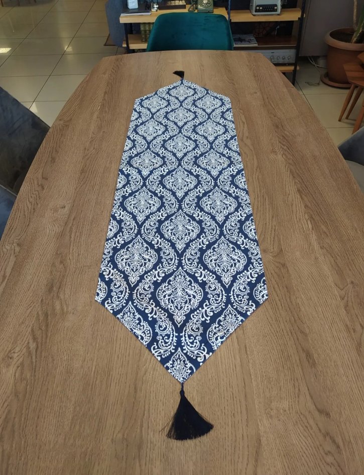 lacivert Osmanlı desen Runner - Görsel 2