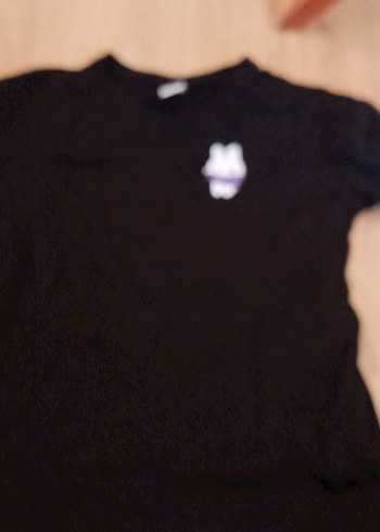 Kız Çocuk Siyah Pamuklu Baskılı Tişört - Görsel 2