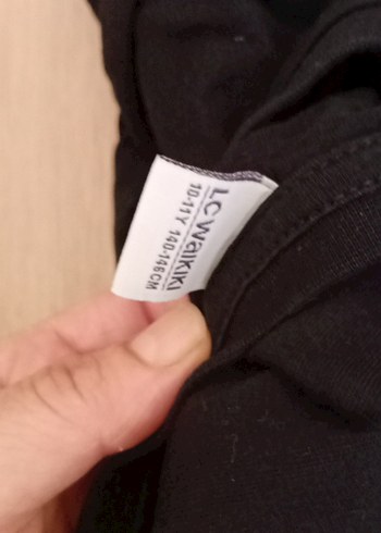 Kız Çocuk Siyah Pamuklu Baskılı Tişört - Görsel 5