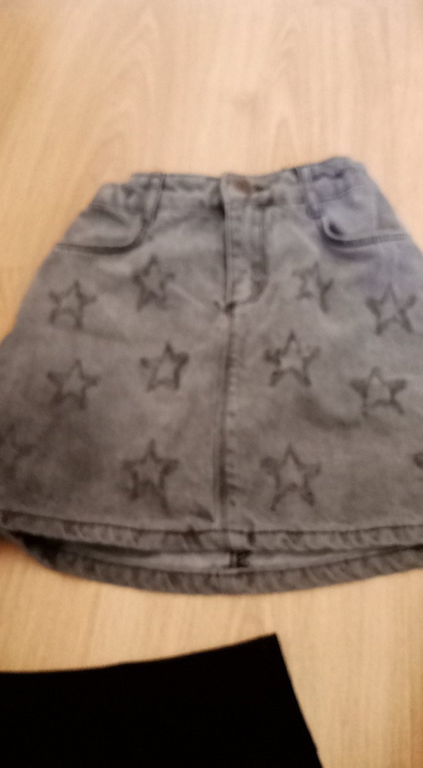 Gri Nakışlı Kız Denim Etek - Görsel 4