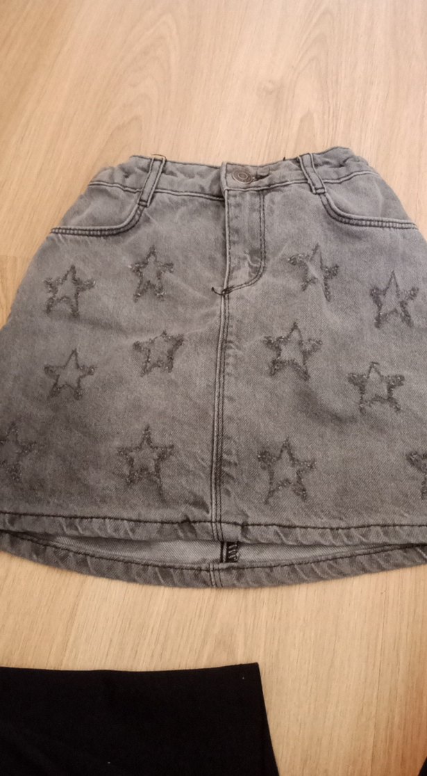 Gri Nakışlı Kız Denim Etek - Görsel 2