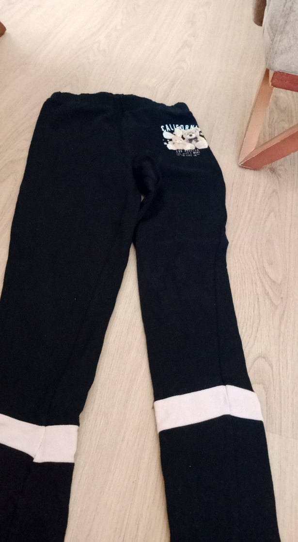 Kız Çocuk Siyah Rahat Kesim Eşofman Altı - Görsel 4