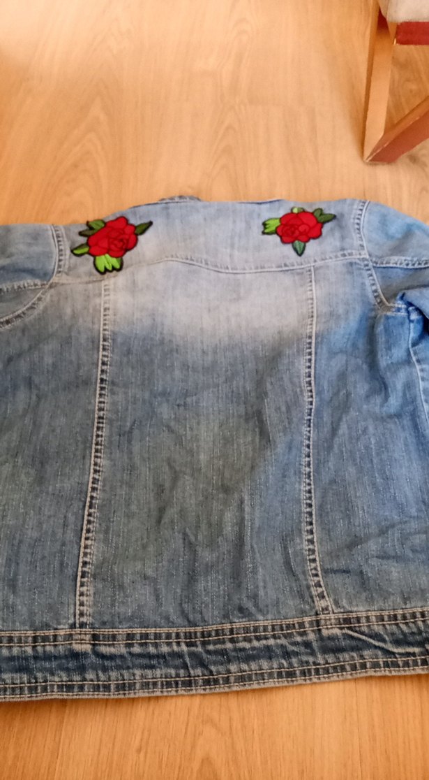 Düğmeli kot kız çocuk ceket - Görsel 4