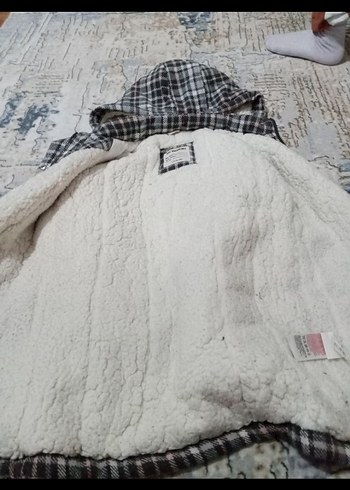 Gri Ekose Kadın ici yünlü cokkk güzel bir kız çocuk kaban - Görsel 5