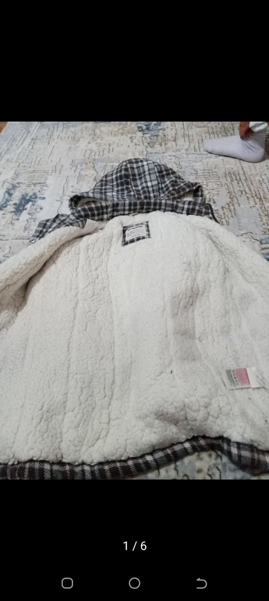 Gri Ekose Kadın ici yünlü cokkk güzel bir kız çocuk kaban - Görsel 5