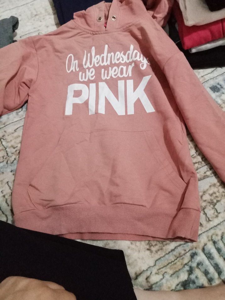 Kız Çocuk Pembe Kapüşonlu sweatshirt - Görsel 3