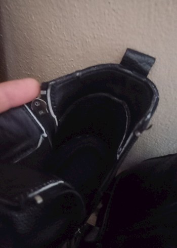 Siyah Deri Fermuarlı  erkek bot - Görsel 6