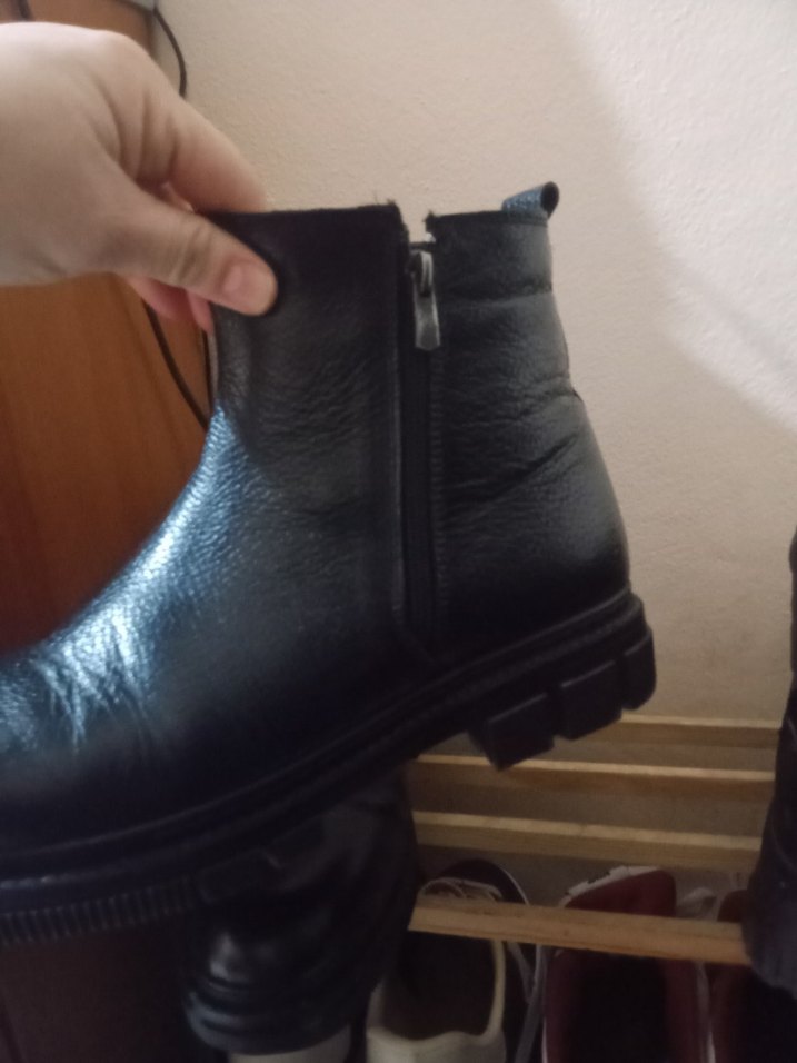 Siyah Deri Fermuarlı  erkek bot - Görsel 2