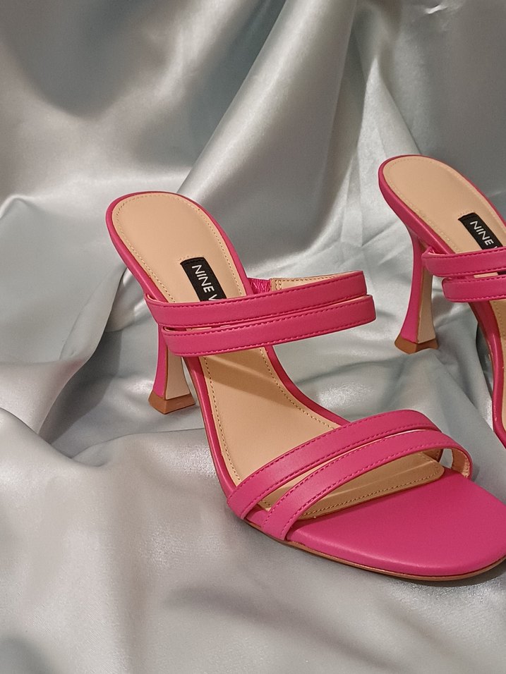 Pembe Tokalı İnce Topuklu Kadın Terlik - Görsel 2