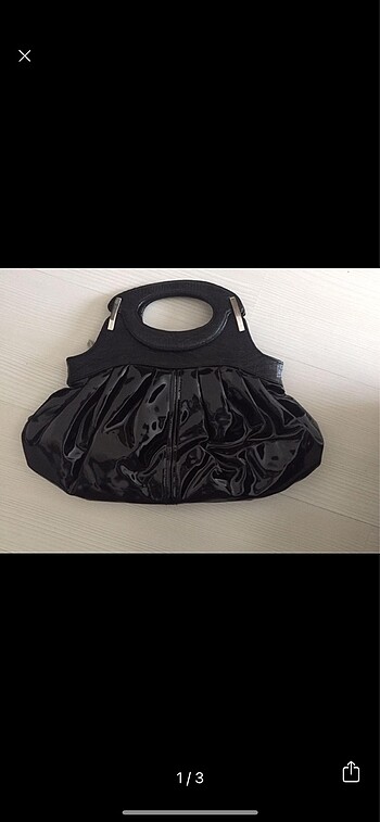 Siyah rugan şık el çantası