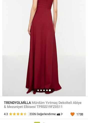 Trendyolmilla bordo yırtmaçlı abiye